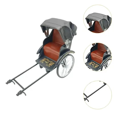 Retro Alloy Rickshaw for Desktop Ornament